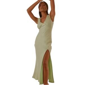 Peppermayo Billie Sage Green Slip Dress Size 2 New With Tags